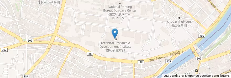 Mapa de ubicacion de 技術研究本部 en 일본, 도쿄도, 신주쿠.