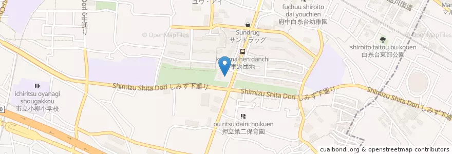 Mapa de ubicacion de 押立保育園 en 日本, 東京都, 府中市.