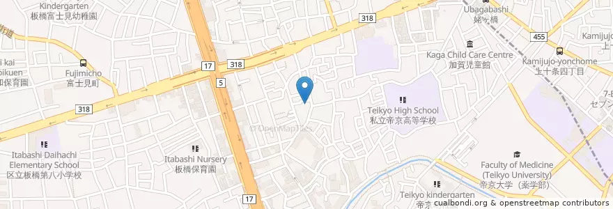 Mapa de ubicacion de 敬隣保育園 en ژاپن, 東京都, 板橋区, 北区.
