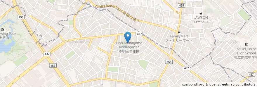 Mapa de ubicacion de 文京区立本駒込図書館 en Giappone, Tokyo.