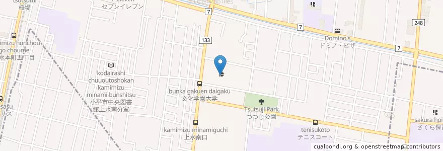 Mapa de ubicacion de 文化女子大学（現代文化学部） en ژاپن, 東京都, 小平市.