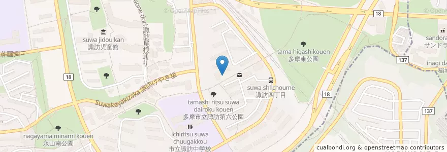 Mapa de ubicacion de 文化女子大附属すみれ幼稚園 en Japan, 東京都, 多摩市.