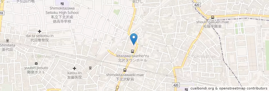 Mapa de ubicacion de 文寿会福原病院 en 日本, 東京都, 世田谷区.