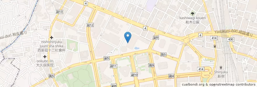 Mapa de ubicacion de 新宿アイランド郵便局 en Japan, Tokyo, Shinjuku.