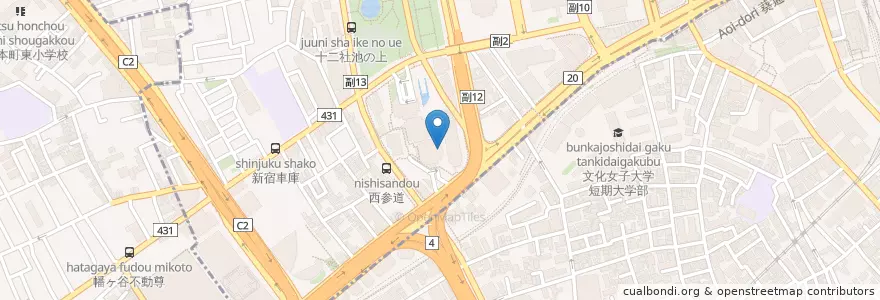 Mapa de ubicacion de 新宿パークタワー内郵便局 en 日本, 東京都, 新宿区, 渋谷区.