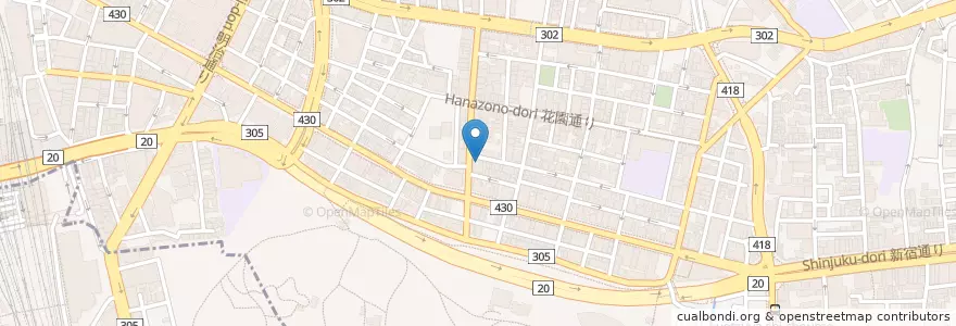 Mapa de ubicacion de 新宿一郵便局 en ژاپن, 東京都, 新宿区.