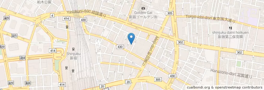 Mapa de ubicacion de 新宿三郵便局 en Japan, 東京都, 新宿区.