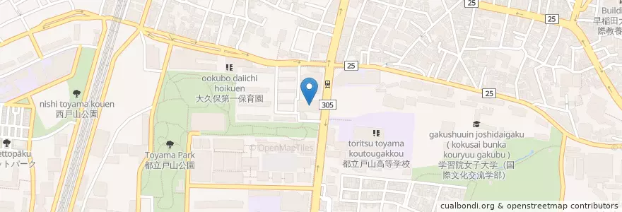 Mapa de ubicacion de 新宿北郵便局 en اليابان, 東京都, 新宿区.