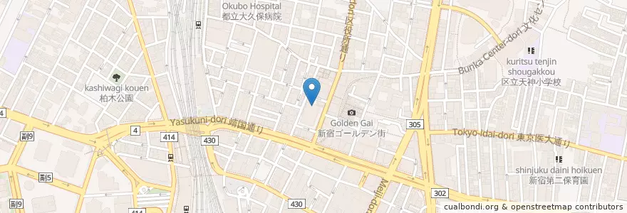 Mapa de ubicacion de 新宿区役所内郵便局 en اليابان, 東京都, 新宿区.