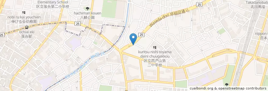 Mapa de ubicacion de 新宿小滝橋郵便局 en ژاپن, 東京都, 新宿区.