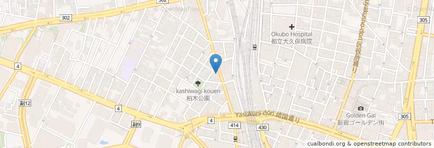 Mapa de ubicacion de 新宿広小路郵便局 en Jepun, 東京都, 新宿区.