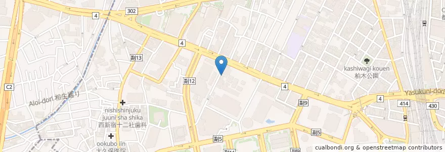 Mapa de ubicacion de 新宿成子坂愛育園 en اليابان, 東京都, 新宿区.