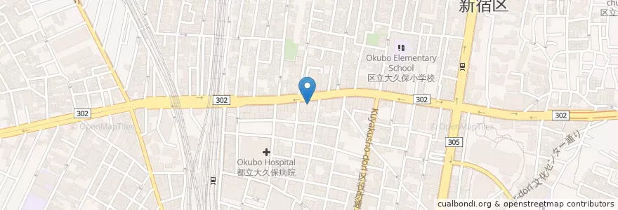 Mapa de ubicacion de 新宿歌舞伎町郵便局 en Japão, Tóquio, 新宿区.
