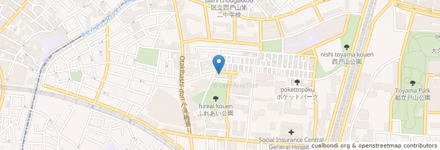 Mapa de ubicacion de 新宿百人町郵便局 en Japan, 東京都, 新宿区.