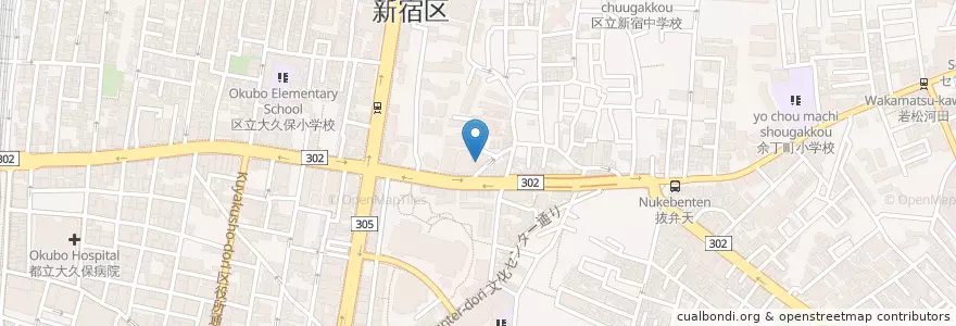 Mapa de ubicacion de 東新宿保健センター en Japonya, 東京都, 新宿区.