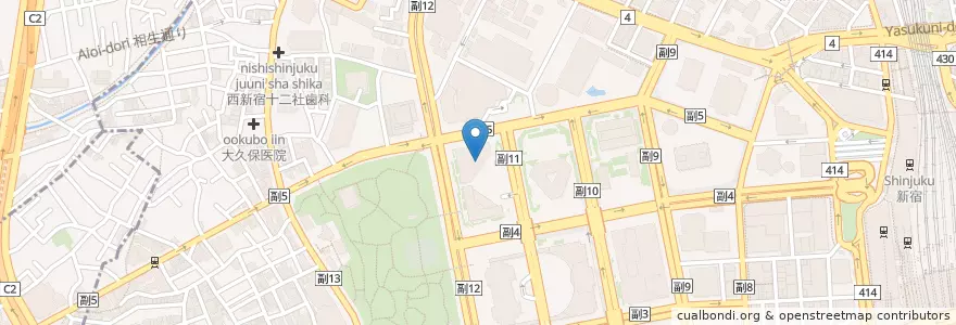 Mapa de ubicacion de 新宿第一生命ビル内郵便局 en 日本, 東京都, 新宿区.
