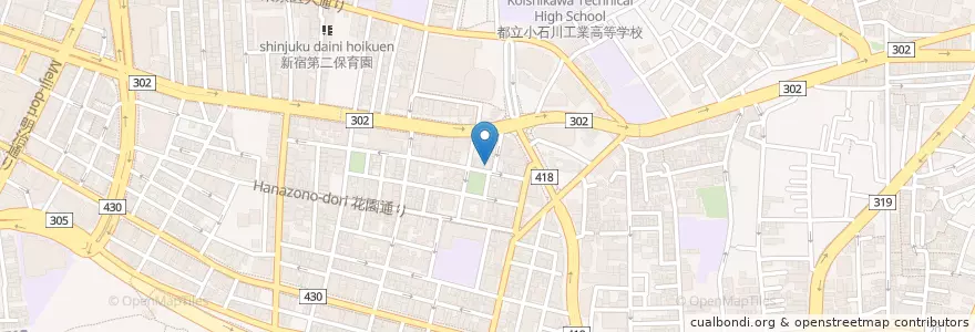 Mapa de ubicacion de 新宿花園郵便局 en Japan, Tokio, 新宿区.