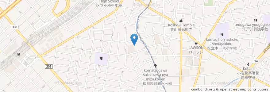 Mapa de ubicacion de 新小岩児童館 en Japonya, 東京都, 葛飾区.
