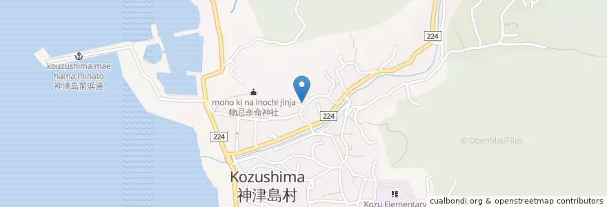 Mapa de ubicacion de 新島警察署神津島北駐在所 en Japan, 東京都, 大島支庁, 神津島村.