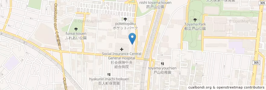 Mapa de ubicacion de 新栄保育園 en ژاپن, 東京都, 新宿区.