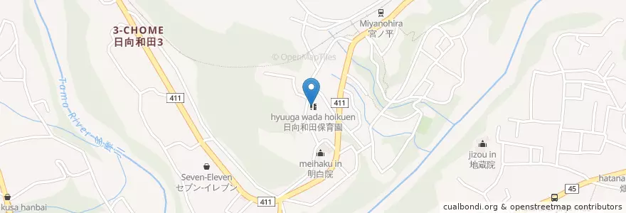 Mapa de ubicacion de 日向和田保育園 en Japan, Tokio, 青梅市.