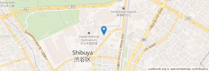 Mapa de ubicacion de 日本スポーツ振興センター国立代々木競技場 en 일본, 도쿄도, 시부야구.