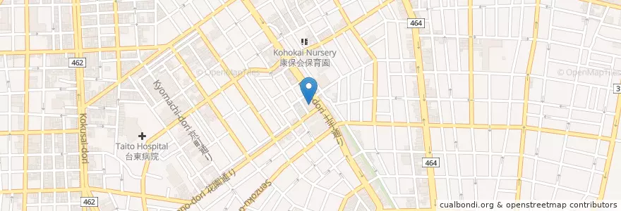 Mapa de ubicacion de 日本堤消防署 en 일본, 도쿄도, 다이토구.