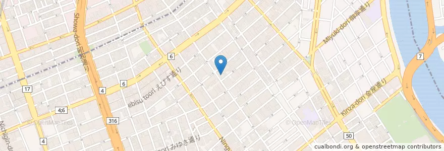 Mapa de ubicacion de 日本橋大伝馬町郵便局 en Jepun, 東京都, 中央区.