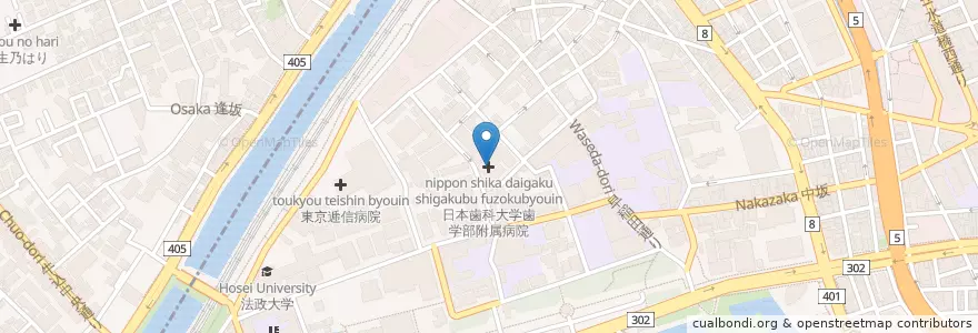 Mapa de ubicacion de 日本歯科大学東京短期大学 en Giappone, Tokyo, Chiyoda.