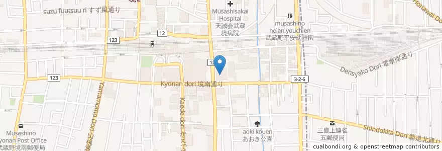 Mapa de ubicacion de 日本獣医生命科学大学（応用生命科学部） en Jepun, 東京都.