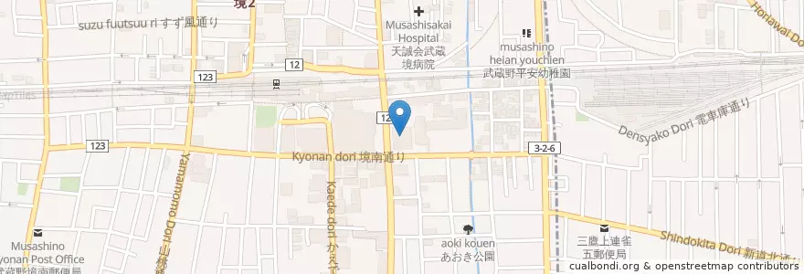 Mapa de ubicacion de 日本獣医生命科学大学（獣医学部） en اليابان, 東京都.