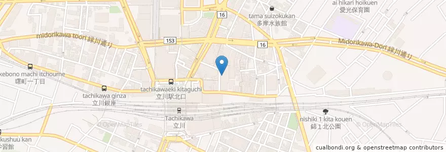 Mapa de ubicacion de 日本郵政公社監査室東京監査室多摩分室 en Japonya, 東京都, 立川市.