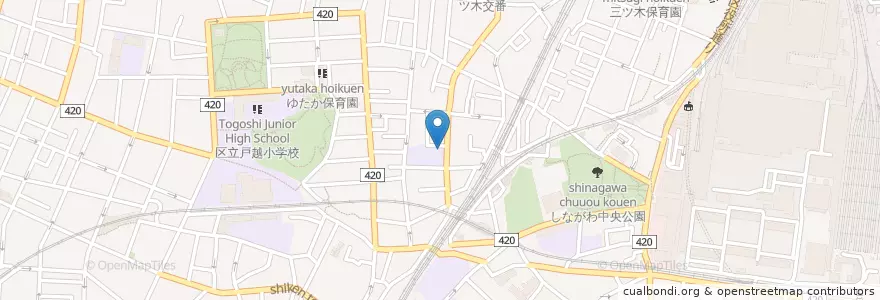 Mapa de ubicacion de 日本音楽学校付属幼稚園 en 일본, 도쿄도, 品川区.