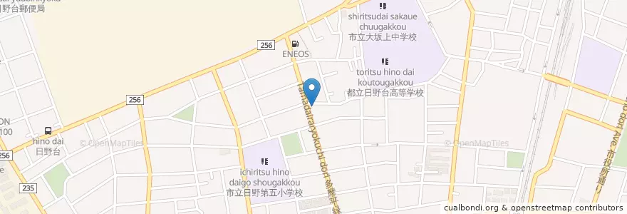 Mapa de ubicacion de 日野多摩平六郵便局 en 日本, 東京都, 日野市.
