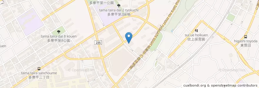 Mapa de ubicacion de 日野市立多摩平図書館 en Japan, Tokio, 日野市.