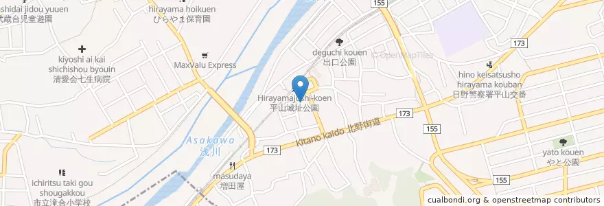 Mapa de ubicacion de 日野市立平山図書館 en Japan, Tokyo, Hino.