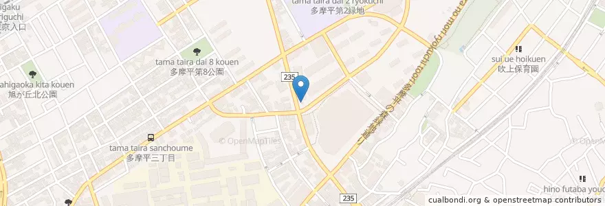 Mapa de ubicacion de 日野警察署 多摩平交番 en Japan, Tokio, 日野市.