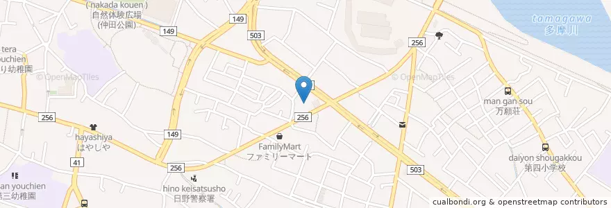 Mapa de ubicacion de 日野警察署日野橋駐在所 en Japón, Tokio, Hino.