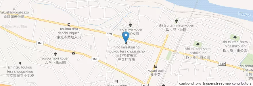 Mapa de ubicacion de 日野警察署東光寺駐在所 en Japonya, 東京都, 日野市.