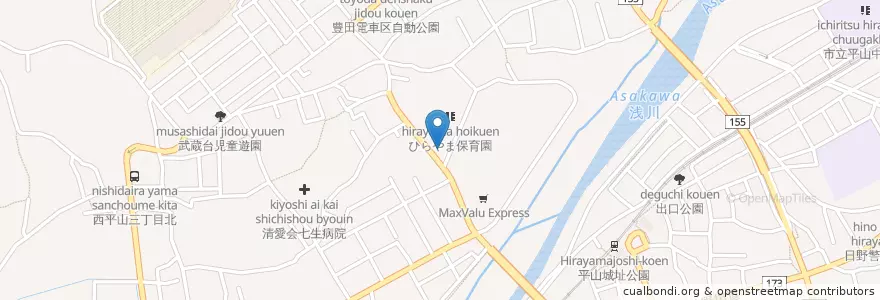 Mapa de ubicacion de 日野警察署滝合橋駐在所 en Jepun, 東京都, 日野市.