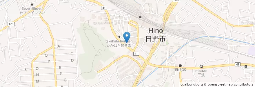 Mapa de ubicacion de 日野高幡郵便局 en Япония, Токио, Хино.