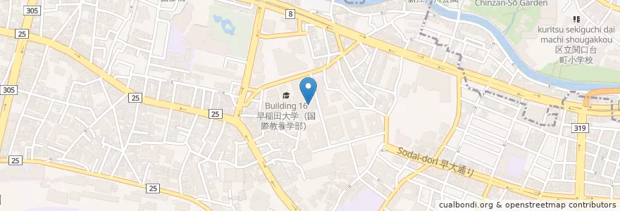 Mapa de ubicacion de 早稲田大学（政治経済学部） en Japan, Tokio, 新宿区.