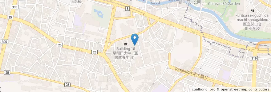 Mapa de ubicacion de 早稲田大学（社会科学部） en اليابان, 東京都, 新宿区.
