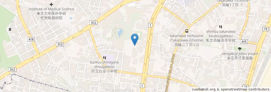 Mapa de ubicacion de 明治学院大学（心理学部） en Japon, Tokyo, 港区.