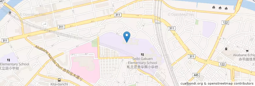 Mapa de ubicacion de 星美学園短期大学 en Japonya, 東京都, 北区.