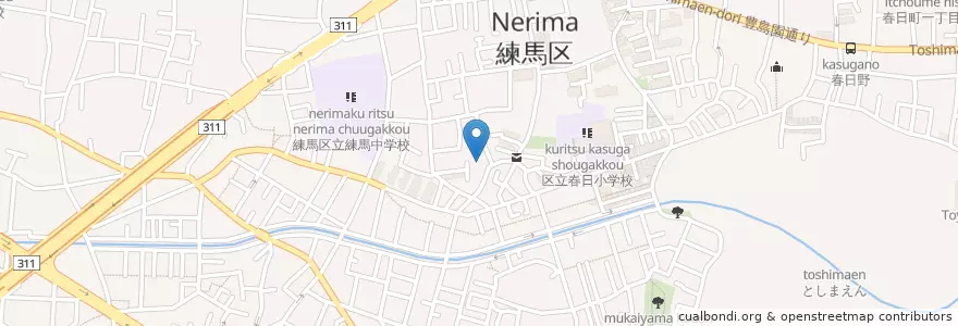 Mapa de ubicacion de 春日町保育園 en Jepun, 東京都, 練馬区.