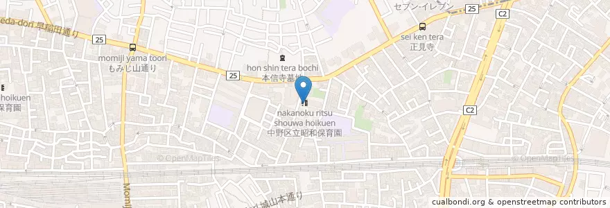 Mapa de ubicacion de 昭和保育園 en Japan, Tokio, 中野区.