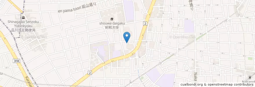 Mapa de ubicacion de 昭和大学病院 en Japan, Tokio, 品川区.