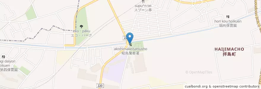 Mapa de ubicacion de 昭島警察署 en 日本, 東京都, 昭島市.
