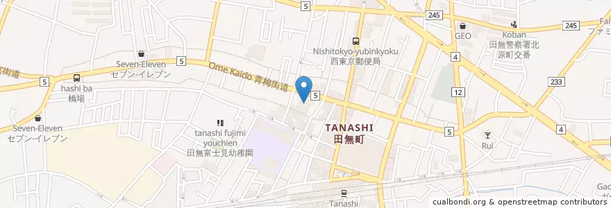 Mapa de ubicacion de 時正会佐々総合病院 en Japão, Tóquio, 西東京市.